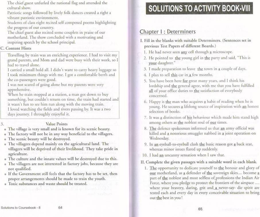 Prachi New Edgeways Complete Solution Book Class 8