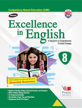 Prachi Excellence in English Complete & Comprehensive Practice Package for Class 8