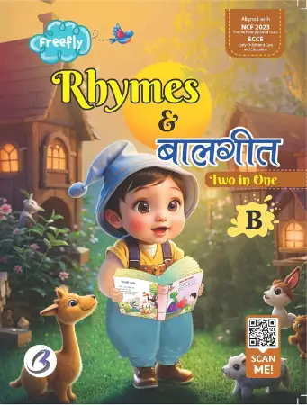 Freefly Two In One Rhymes & Balgeet (English & Hindi) Book B - Early Learning Book for Kids | Rhymes for Lower KG class | Hindi & English Poems for kids